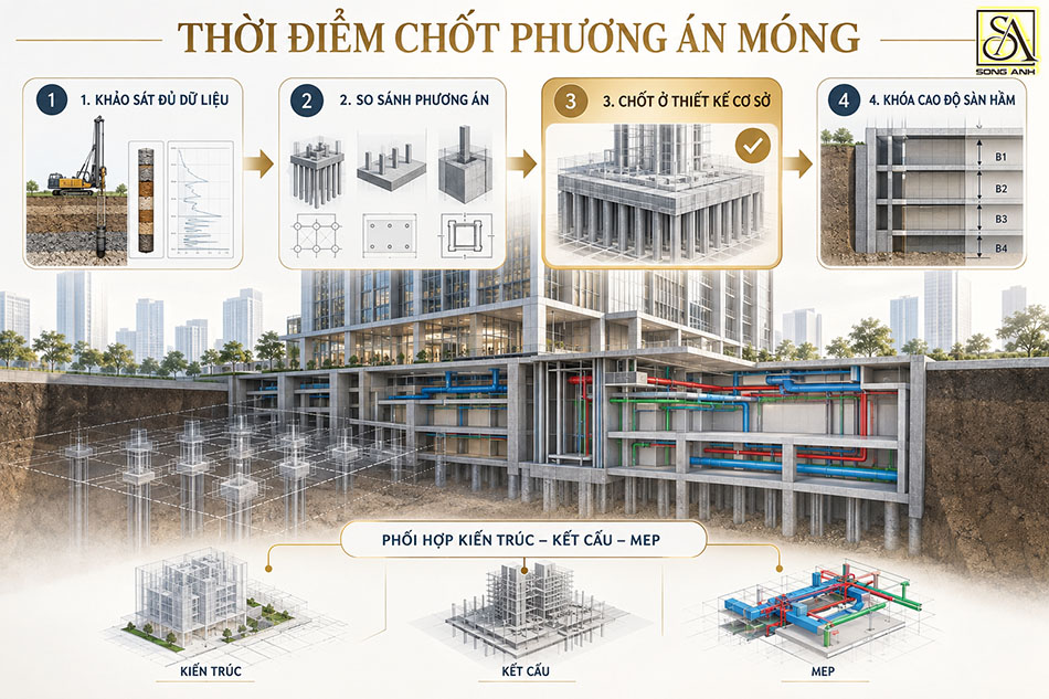 Quy trình chốt phương án móng ở bước thiết kế cơ sở